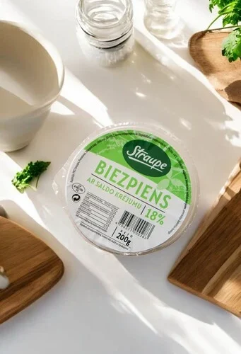 Biezpiens ar saldo krējumu
